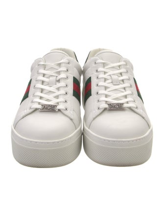 Gucci Web Accent Leather Sneakers