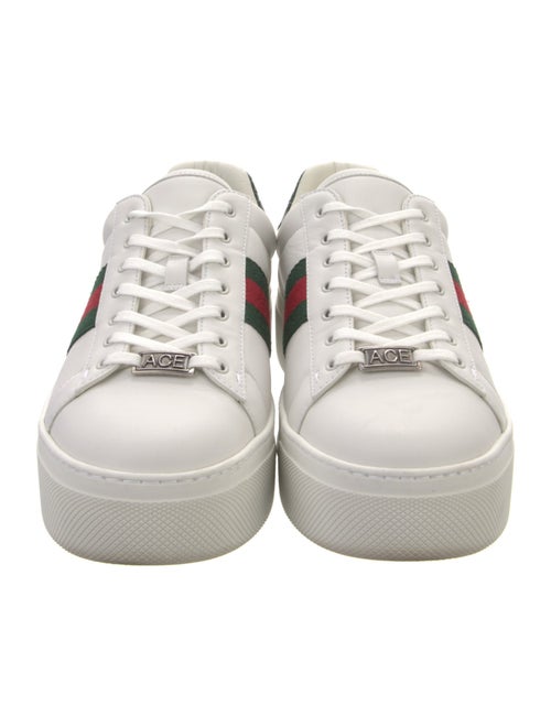 Gucci Web Accent Leather Sneakers