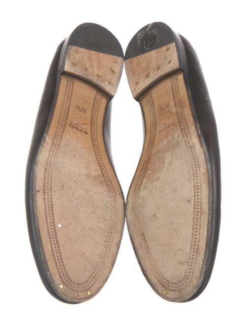 Gucci Web Accent Leather Loafers