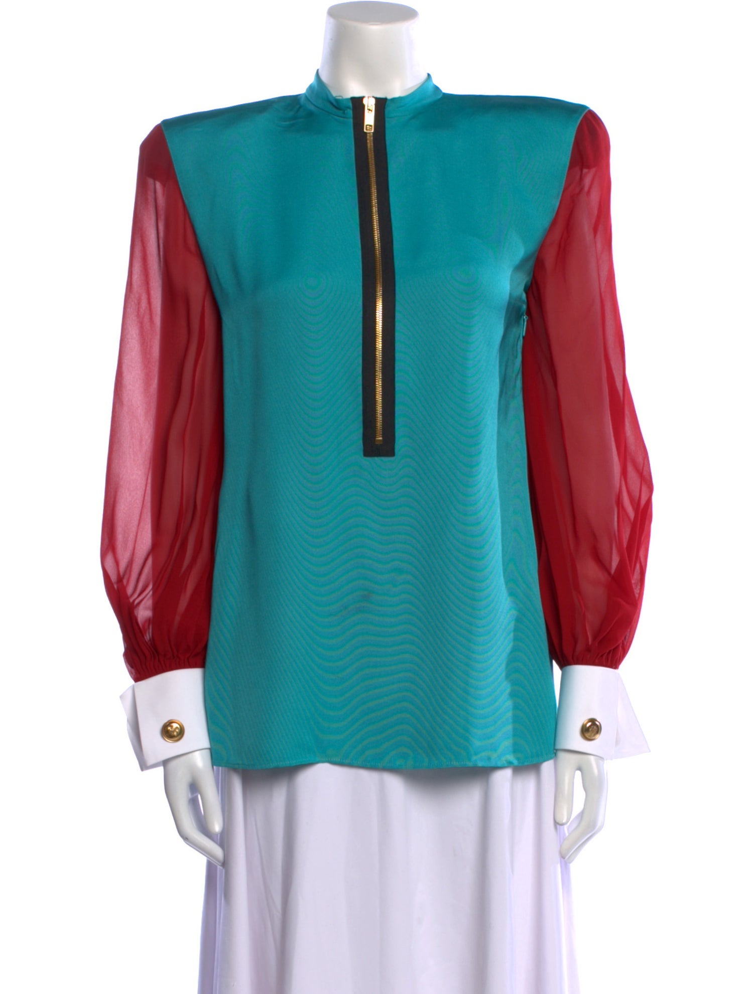 Gucci Mock Neck Long Sleeve Blouse