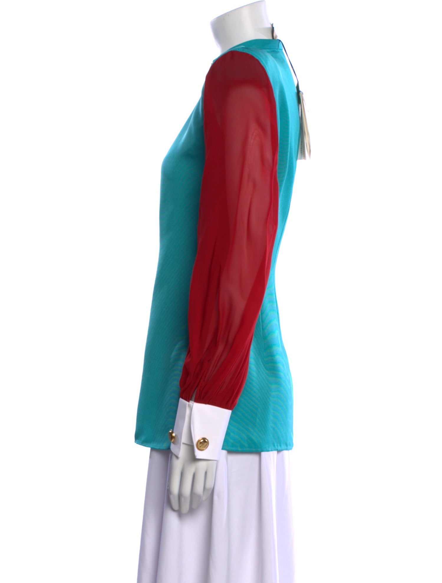 Gucci Mock Neck Long Sleeve Blouse