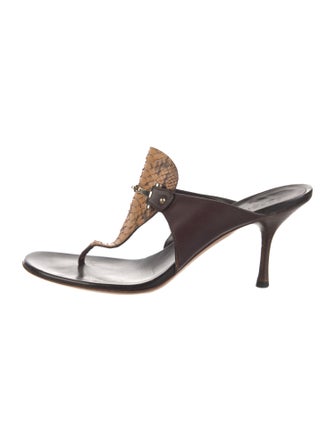 Gucci Leather Animal Print Slides