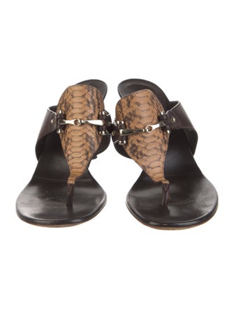 Gucci Leather Animal Print Slides