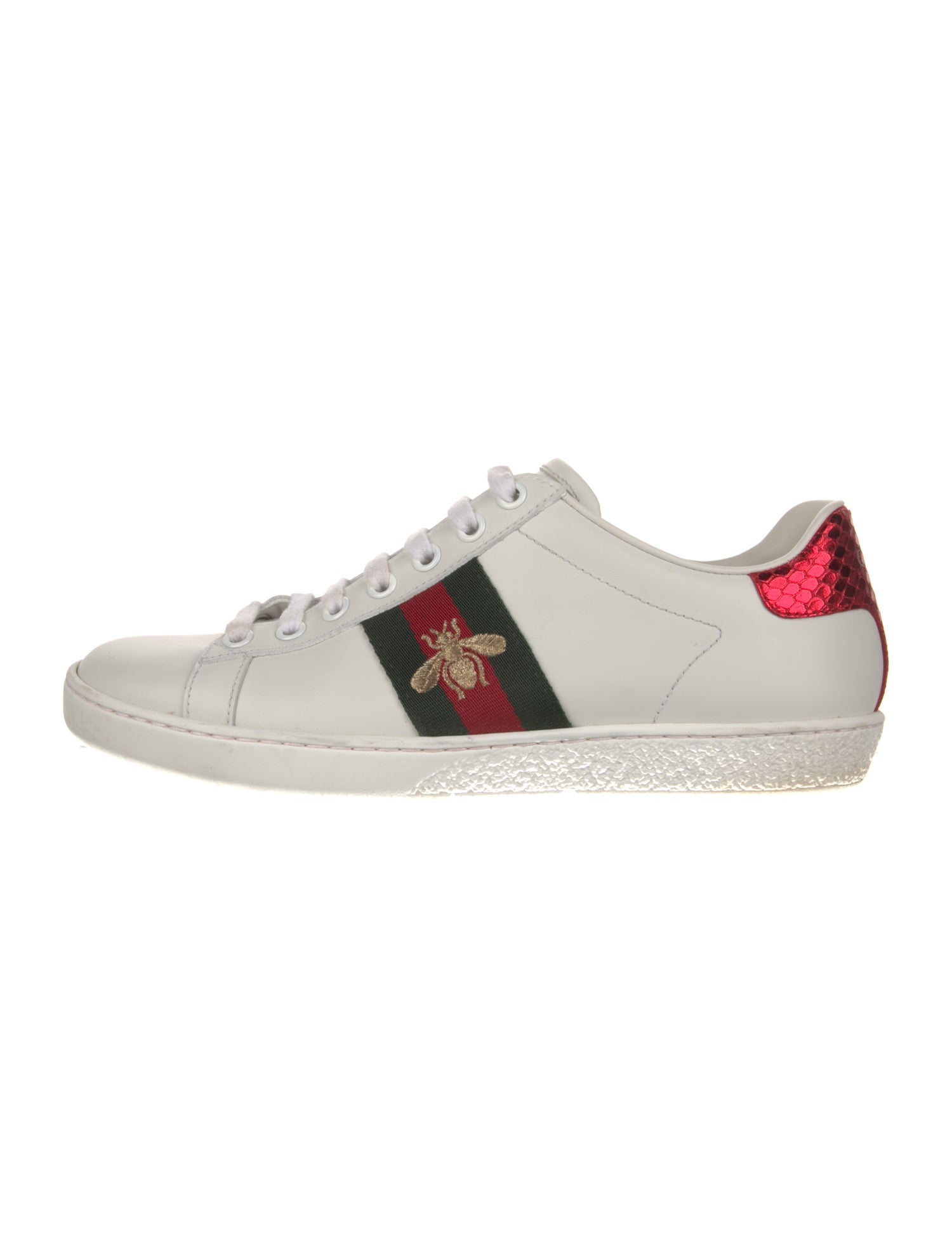 Gucci Web Accent Leather Sneakers