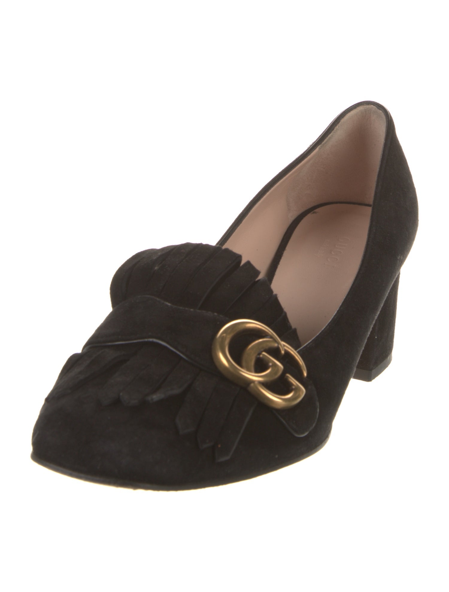 Gucci Double G Logo Suede Pumps