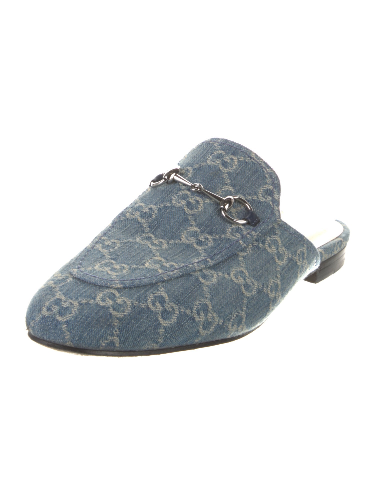 Gucci 1955 Horsebit Accent Denim Mules