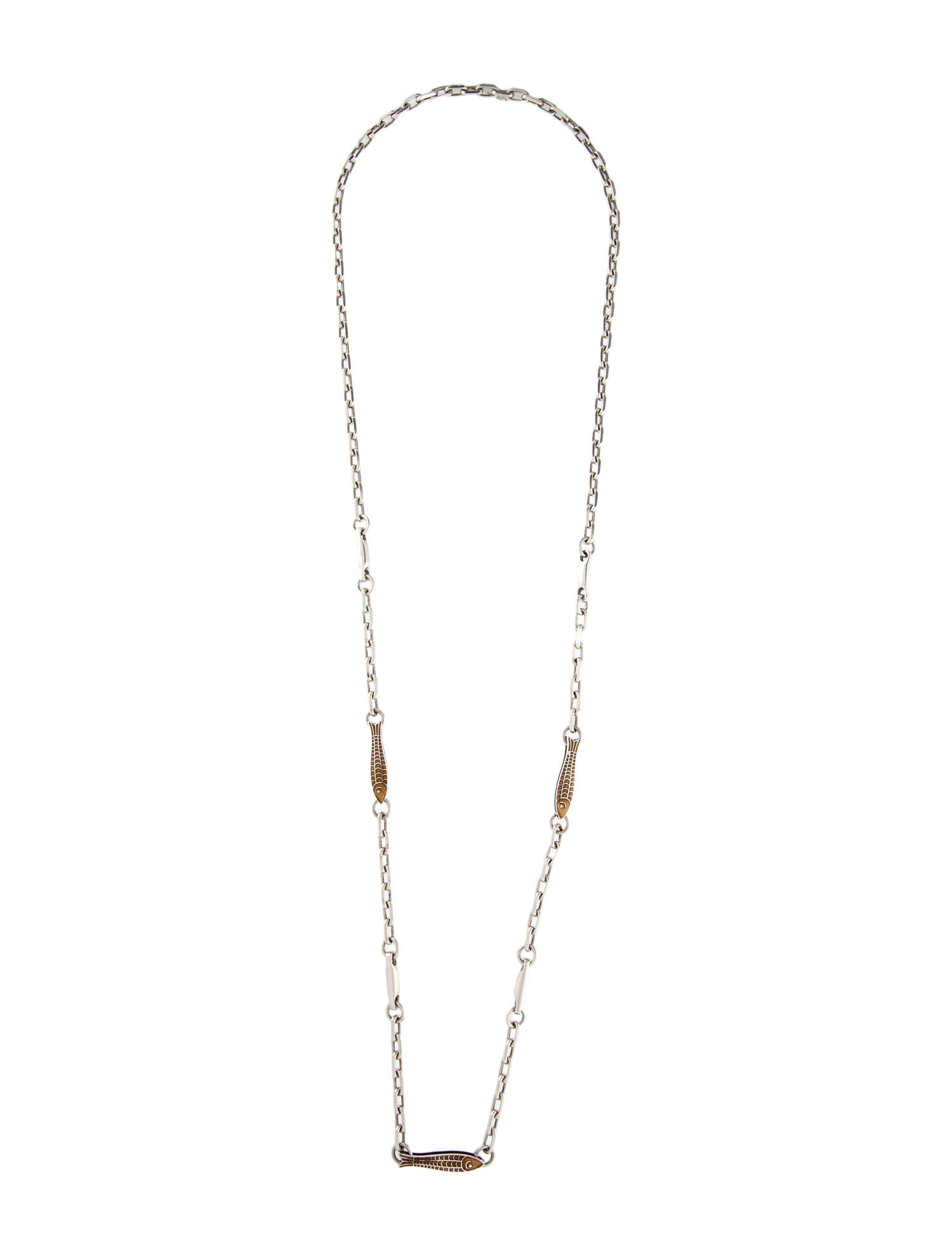 Gucci Vintage Enamel Fish Station Necklace