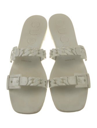 Gucci Rubber Chain-Link Accents Slides