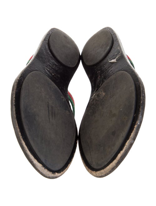 Gucci Web Accent Leather T-Strap Sandals