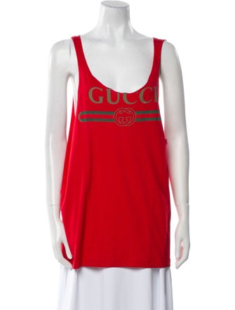 Gucci Printed Scoop Neck Top