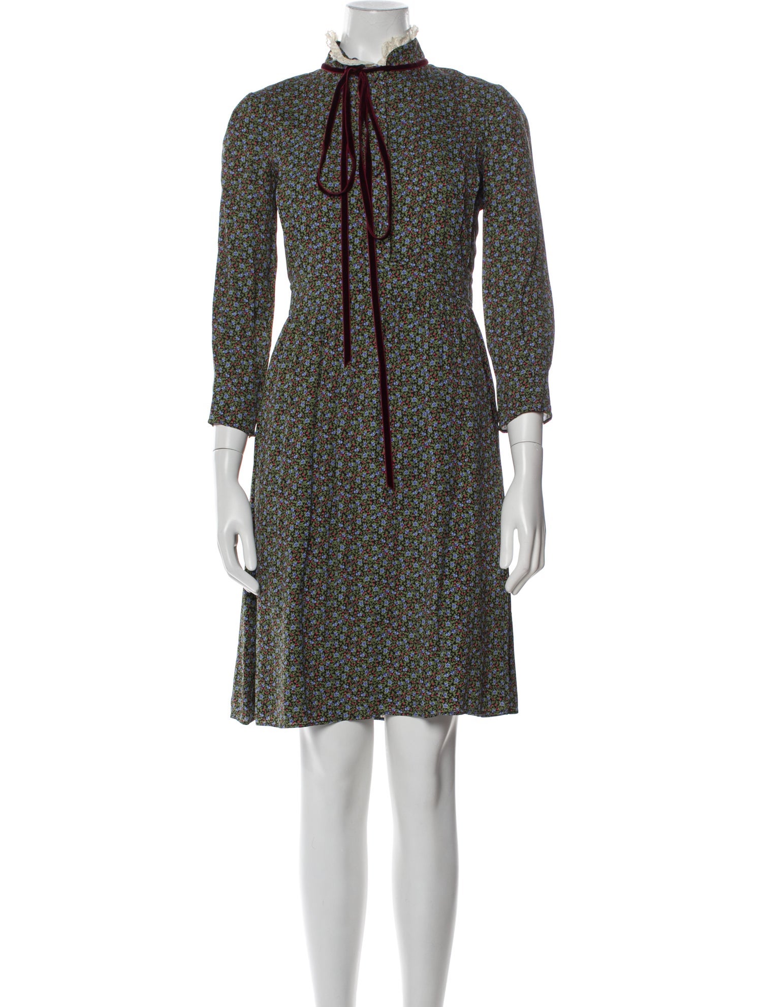 Gucci Floral Print Knee-Length Dress