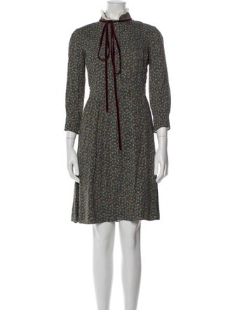 Gucci Floral Print Knee-Length Dress