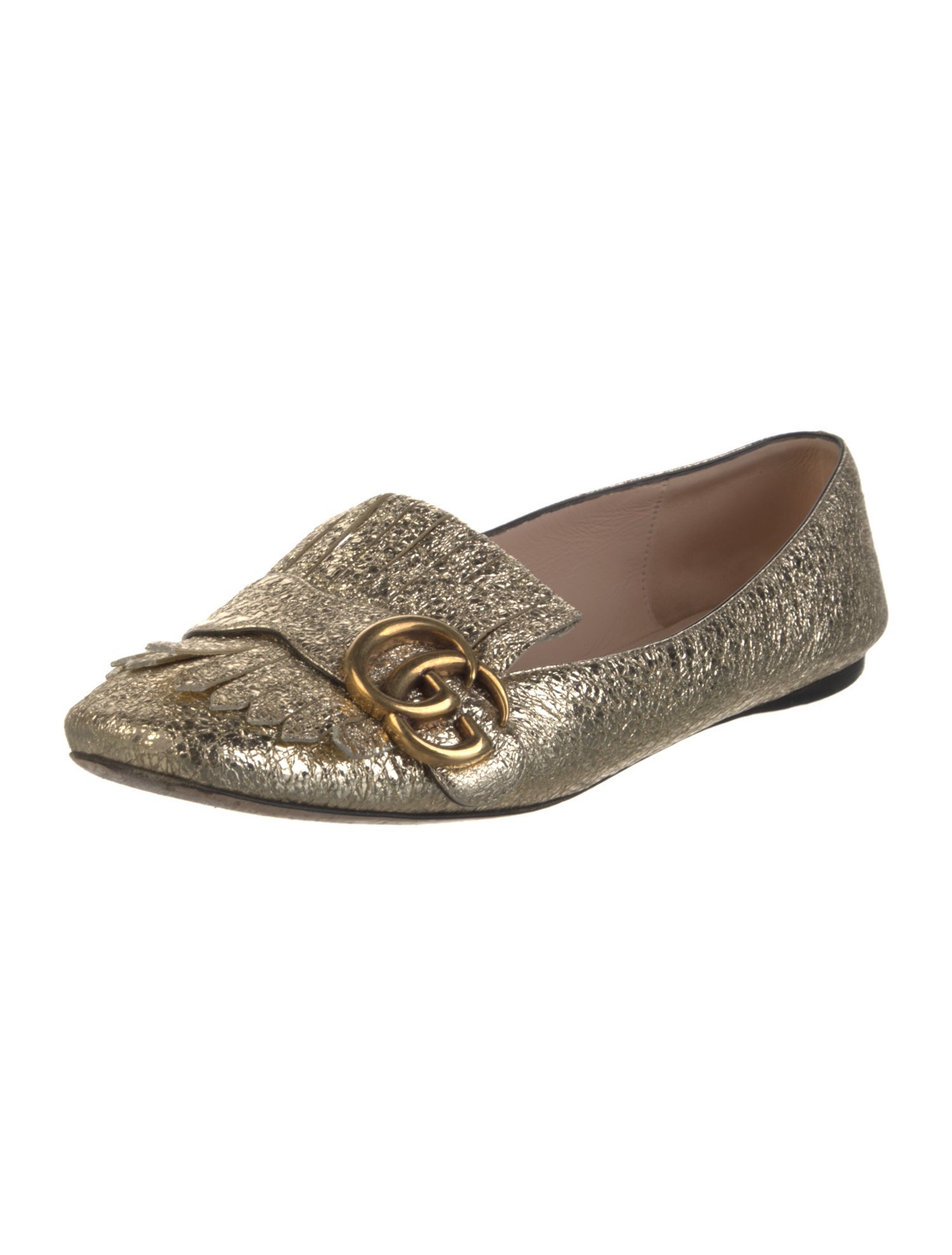 Gucci Double G Logo Leather Loafers