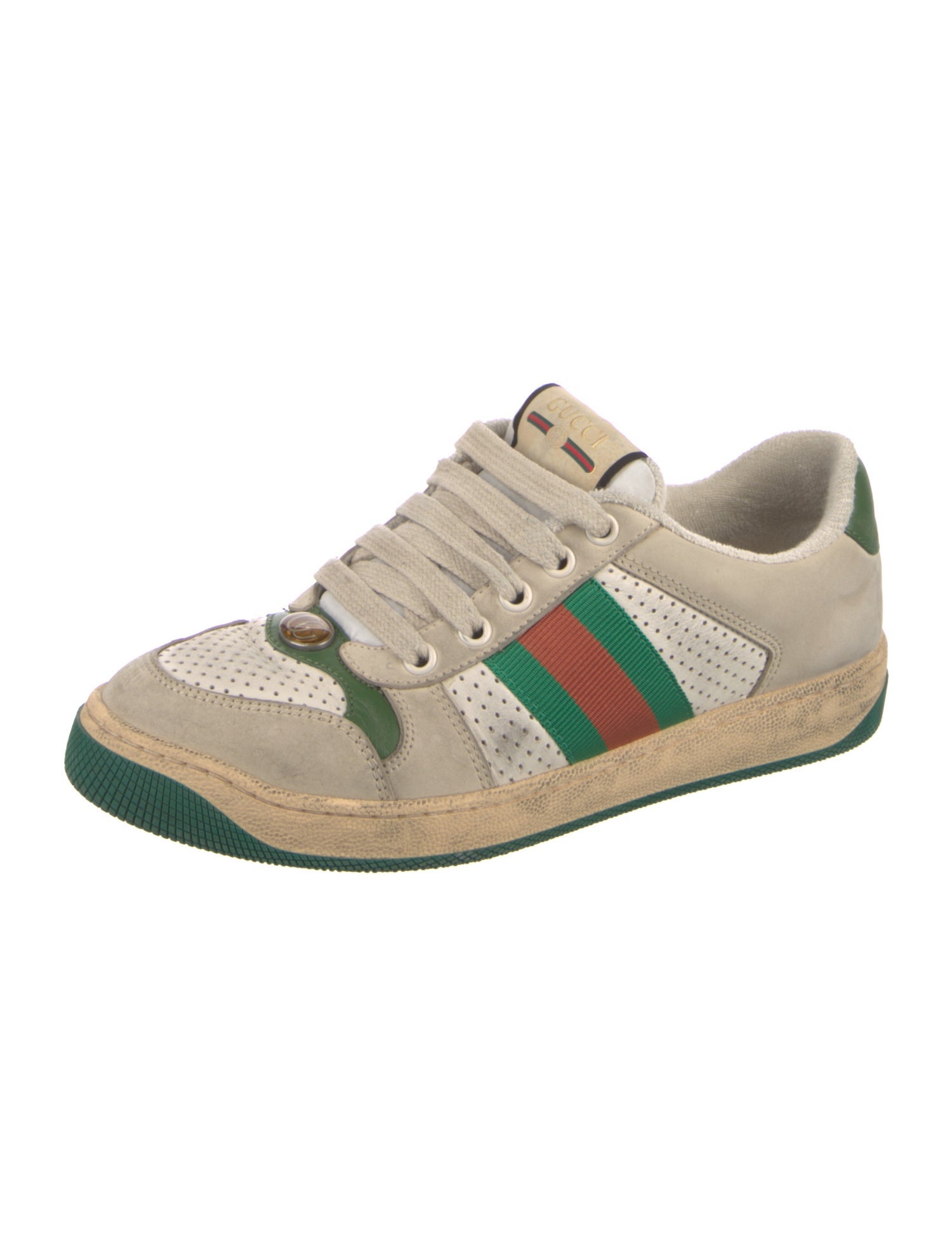 Gucci Web Accent Leather Sneakers