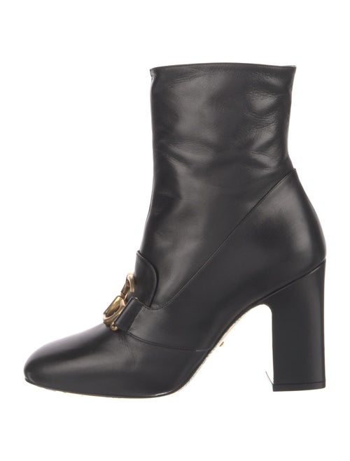 Gucci Double G Logo Leather Lace-Up Boots