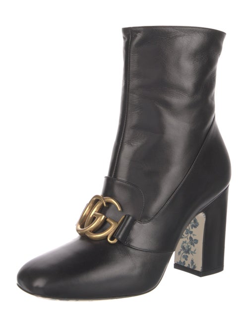 Gucci Double G Logo Leather Lace-Up Boots