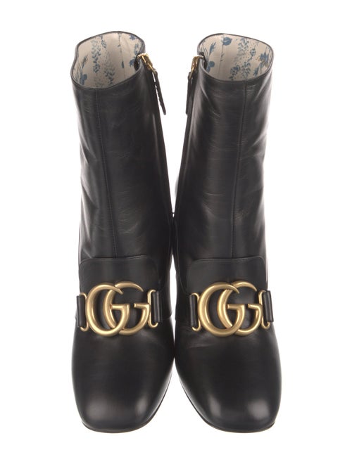 Gucci Double G Logo Leather Lace-Up Boots