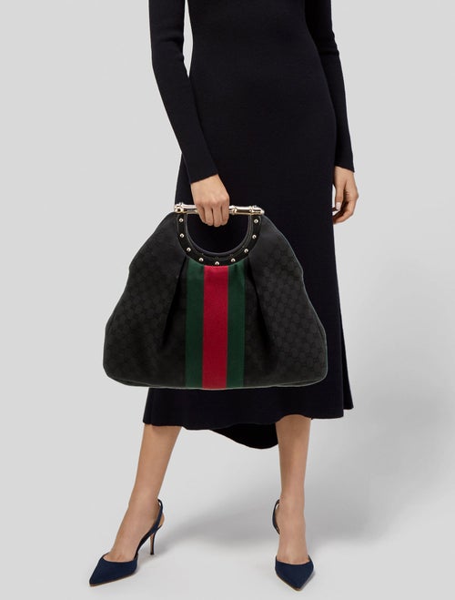 Gucci Web Top Handle Bag