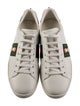 Gucci Faux Pearl Accents Leather Sneakers