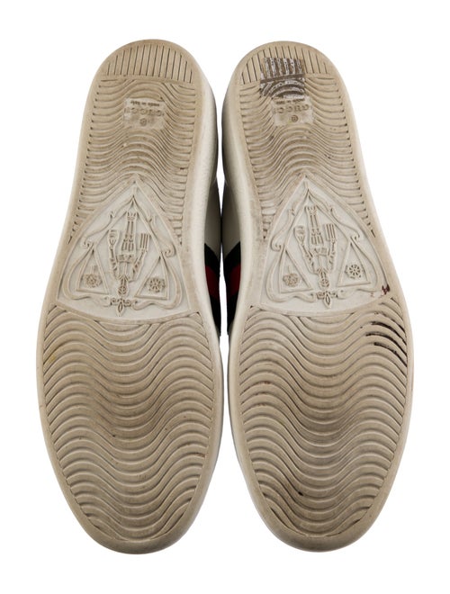 Gucci Faux Pearl Accents Leather Sneakers