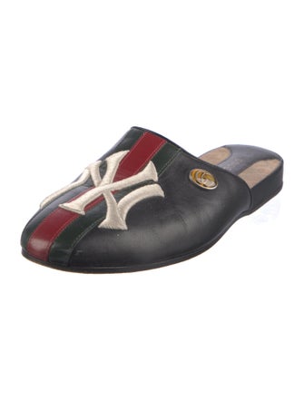 Gucci Web Accent Leather Mules