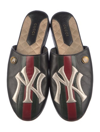 Gucci Web Accent Leather Mules