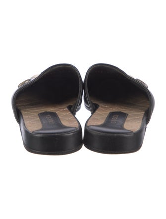Gucci Web Accent Leather Mules