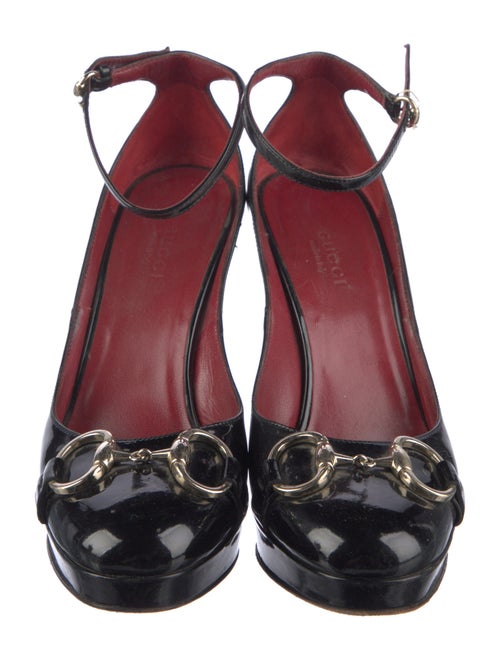 Gucci Horsebit Accent Patent Leather Pumps