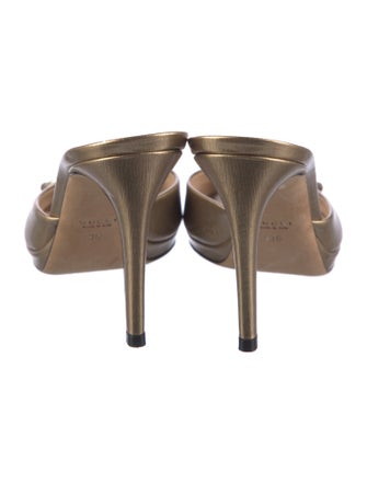 Gucci Horsebit Accent Leather Slides