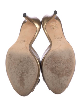 Gucci Horsebit Accent Leather Slides