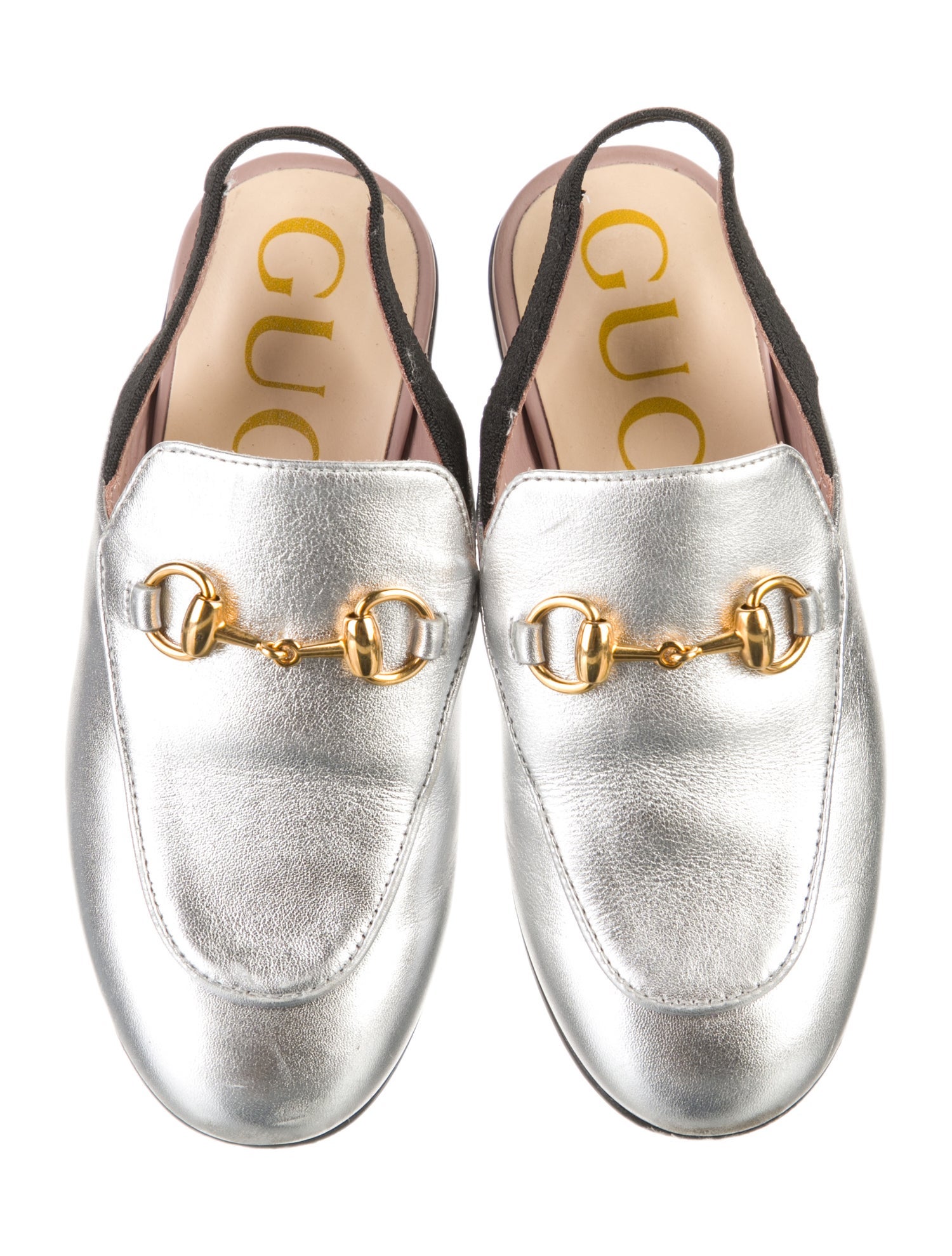 Gucci Kids Metallic Loafer Mules