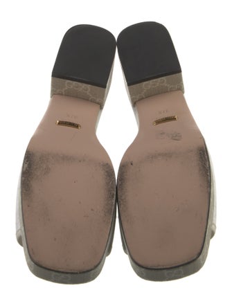 Gucci Printed Leather Trim Embellishment Mules