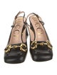 Gucci Horsebit Accent Leather Slingback Pumps