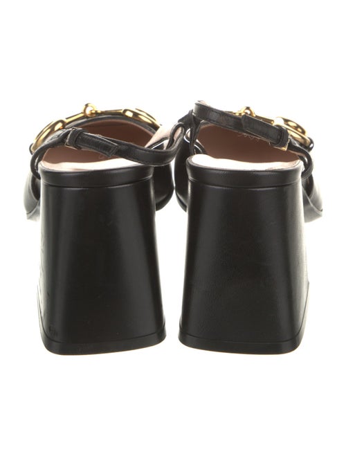 Gucci Horsebit Accent Leather Slingback Pumps