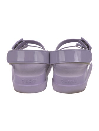 Gucci Double G Logo Rubber Slingback Sandals