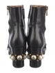 Gucci Faux Pearl Accents Leather Boots
