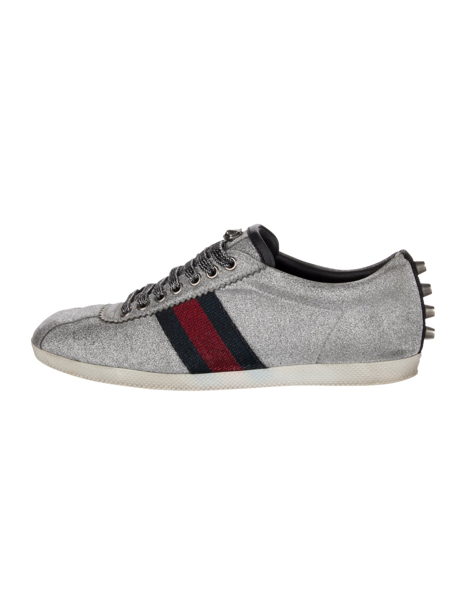 Gucci Sylvie Web Accent Glitter Sneakers