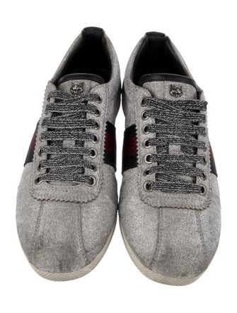 Gucci Sylvie Web Accent Glitter Sneakers