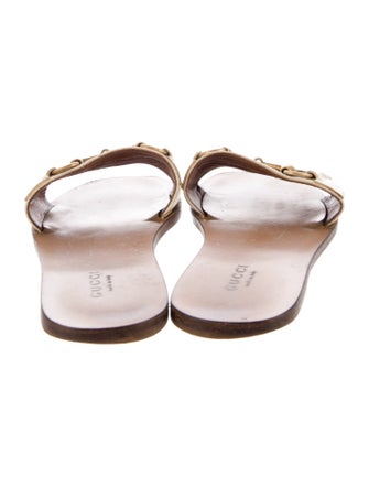 Gucci Horsebit Accent Leather Slides