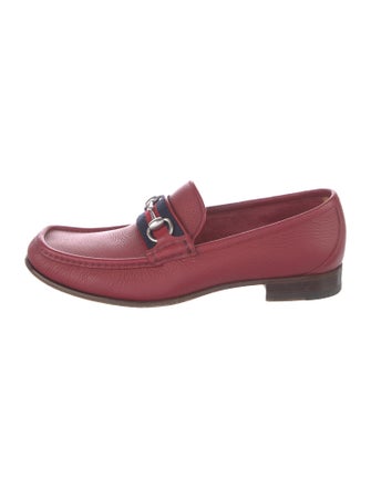 Gucci Web Accent Leather Dress Loafers
