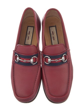 Gucci Web Accent Leather Dress Loafers