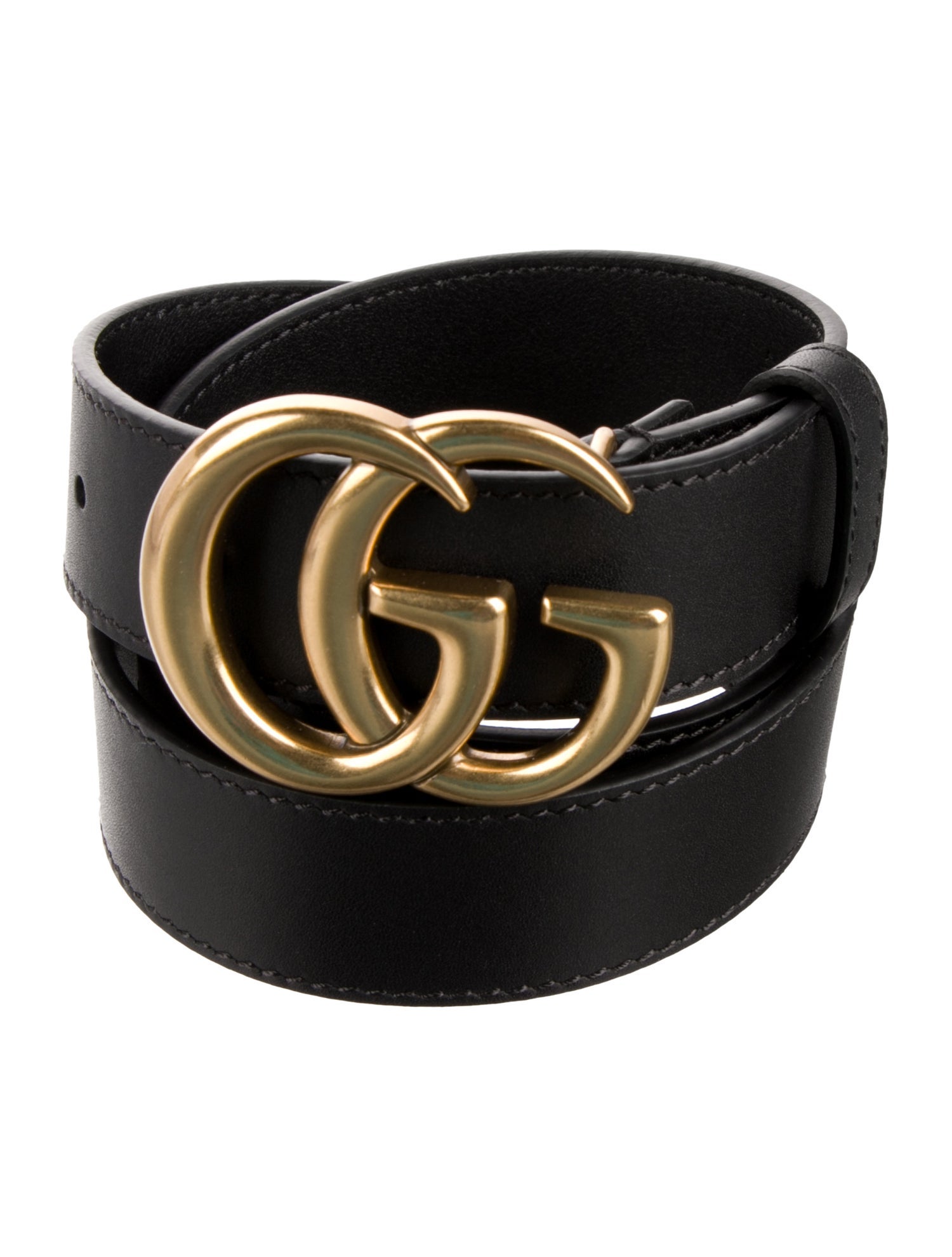 Gucci Double G Logo Leather Belt