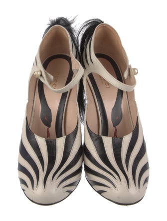 Gucci Leather Animal Print D'Orsay Pumps