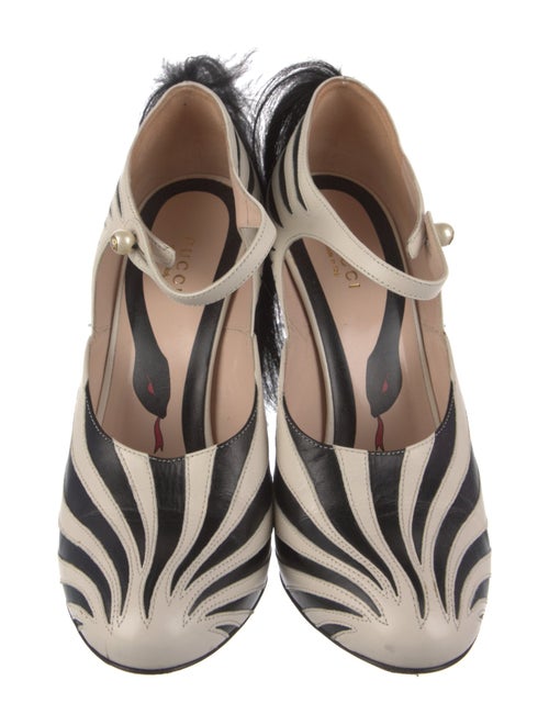 Gucci Leather Animal Print D'Orsay Pumps