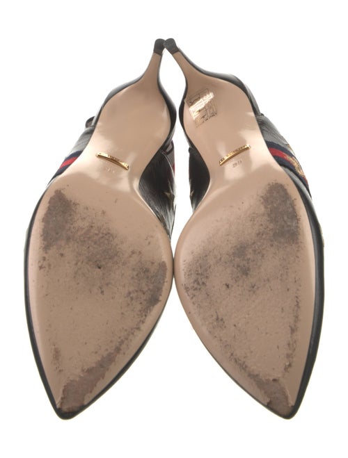 Gucci Sylvie Web Accent Leather Slingback Pumps