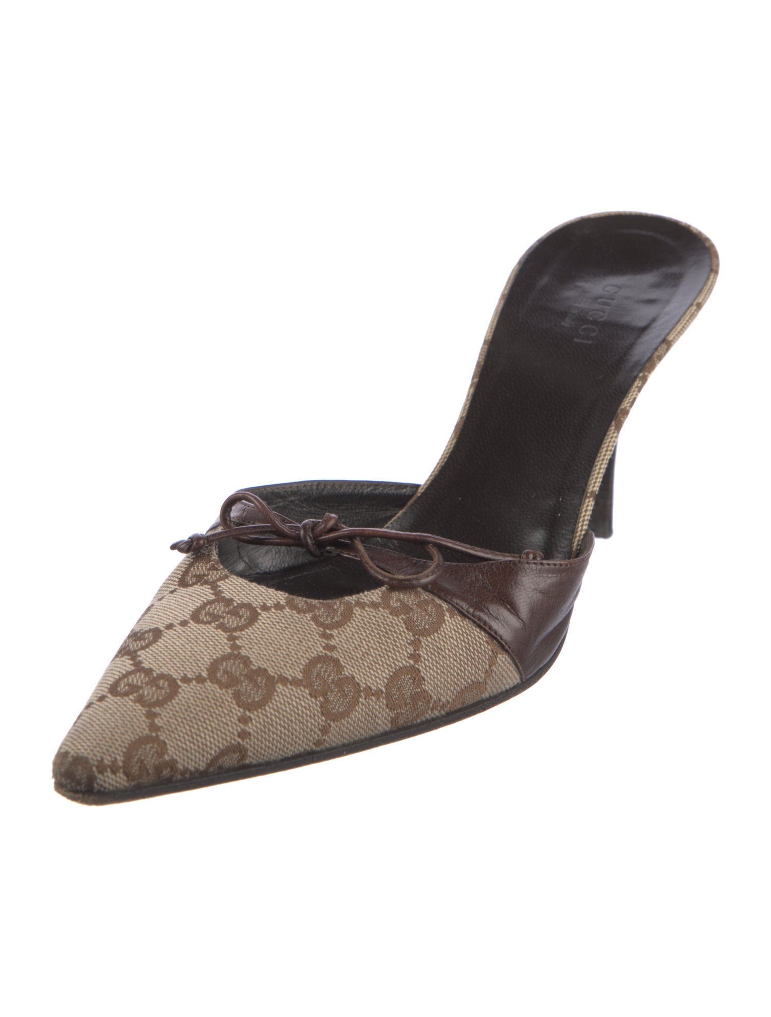 Gucci Vintage GG Canvas Mules