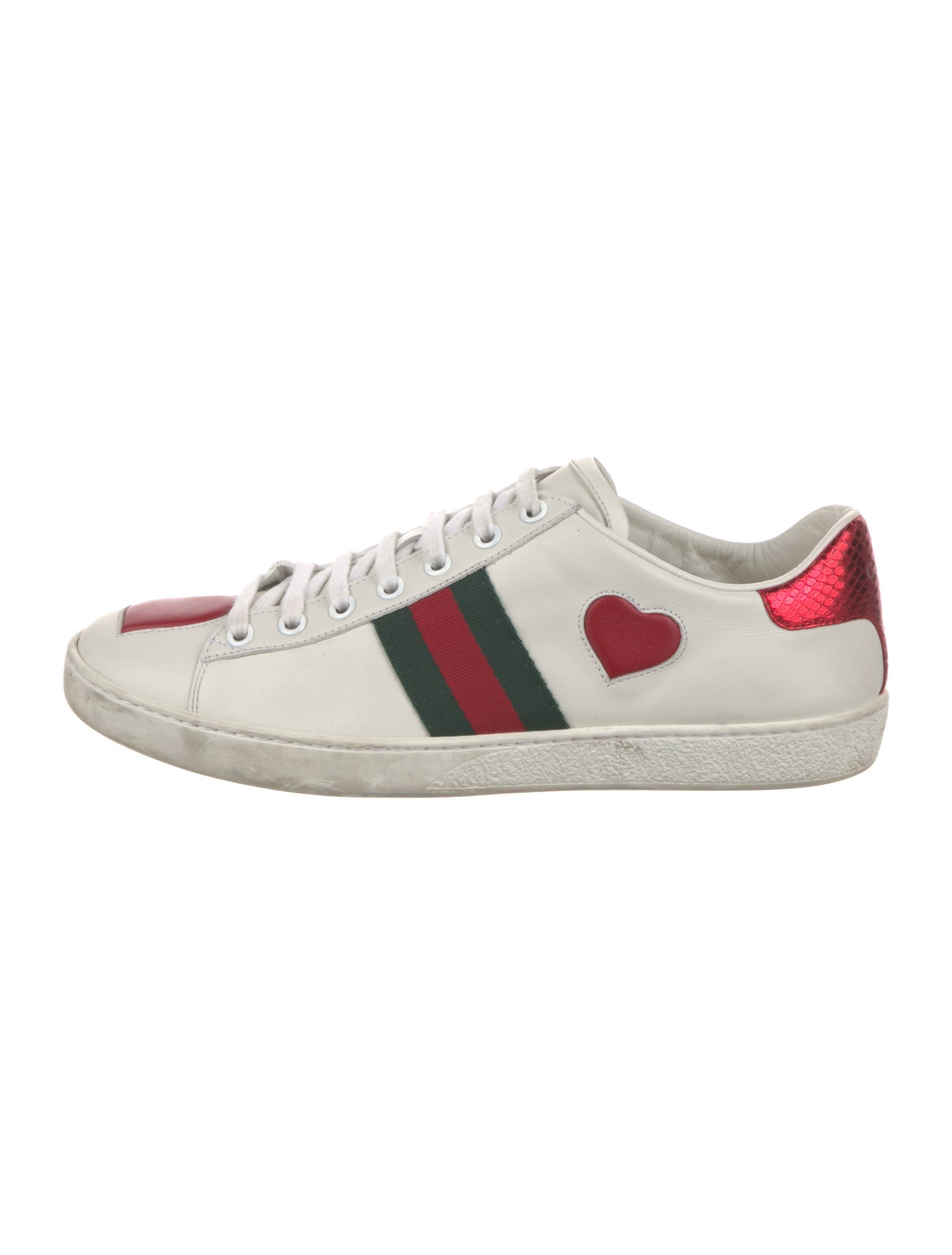 Gucci Web Accent Leather Sneakers