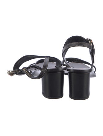 Gucci Bamboo Accent Leather Slingback Sandals