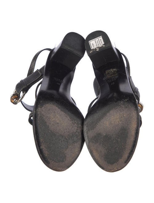 Gucci Bamboo Accent Leather Slingback Sandals