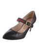 Gucci Web Accent Leather D'Orsay Pumps